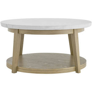 Vida White Marble Top Round Cocktail Table