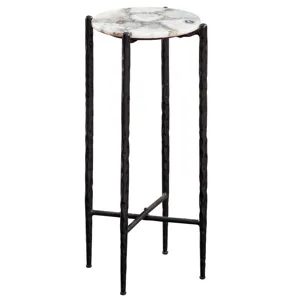 Octavio White Agate Top Chairside Table