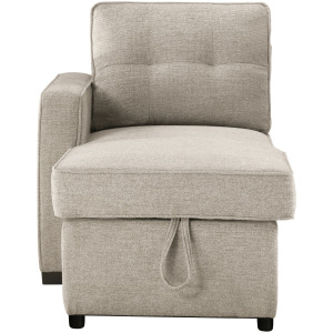 Noah Reversible Storage Chaise, Tan