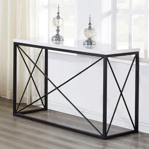 Skyler White Marble Top Sofa Table