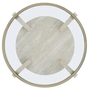 Wanda 3-Piece Glass Top Table Set With Castered Coffee Table