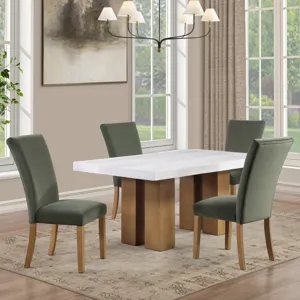 Artemis 70\" Rectangle White Marble Table, Tan