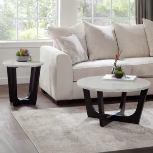 Chrissy White Marble Top End Table