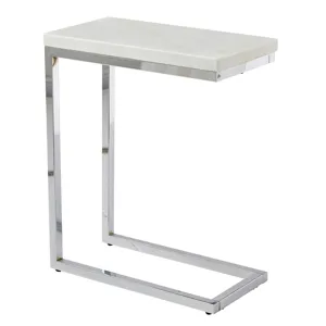 Echo White Marble Top Chairside Table