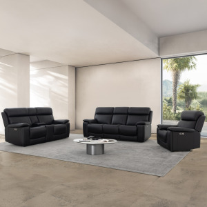 Zenith Black 3-Piece Power Reclining Living Room Set