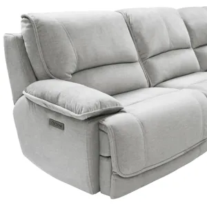 Olson Olsen Silver Power Reclining Sofa Sectional