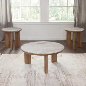 Sidney Brown Marble Top Cocktail Table