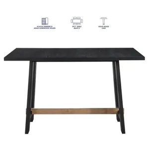 Aubrey 7pc Black Counter Dining Set