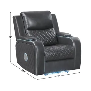 Luna Charcoal Power Recliner