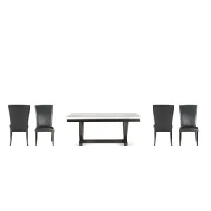 Finley White Table Black Chair 5pc