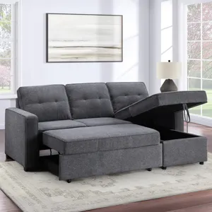 Noah Flippable, Convertible Storage Sleeper Chofa, Gray