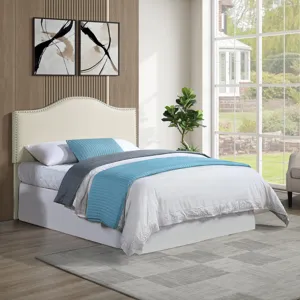 Zoe Cream Pu Headboard - Full/Queen