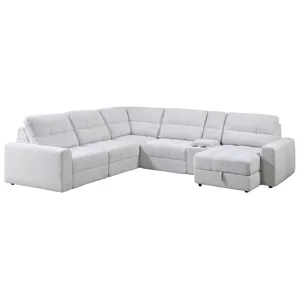 Snyder White 6-Piece Reclining Sectional