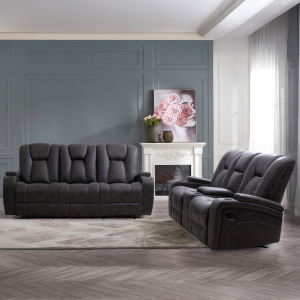 Marlow Charcoal 2pc Manual Reclining Living Room Set
