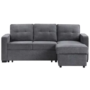 Noah Flippable, Convertible Storage Sleeper Chofa, Gray