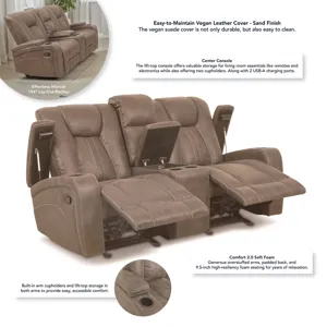 Marlow Sand Manual Recliner Loveseat