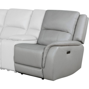 Alexandria Leather Power Right-Arm-Facing Recliner With USB Port, Stone