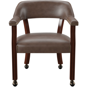 Tournament Arm Chair W/Casters, Brown