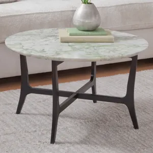 Hoxley Green Onyx Top Round Cocktail Table