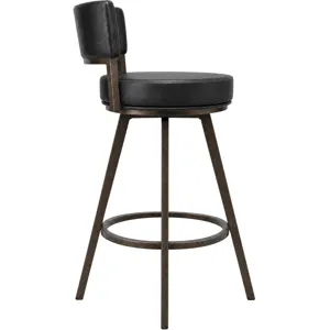 Geno Black Swivel Barstool