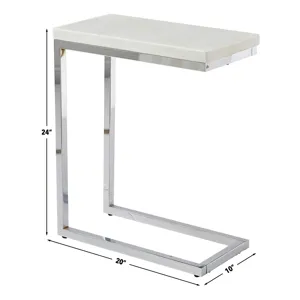 Echo White Marble Top Chairside Table