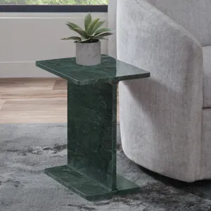 Irma I-Beam Empress Green Marble End Table