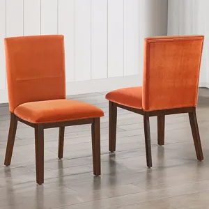 Zen Orange Velvet Side Chair