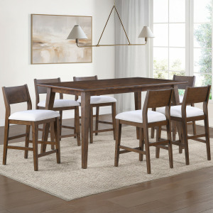 Canton 7 Piece Counter Height Dining Set - Brown Cherry