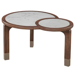 Oormi White Marble Inlay Cocktail Table