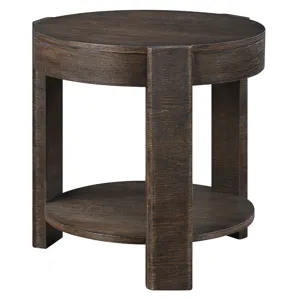 Salina Espresso Round End Table
