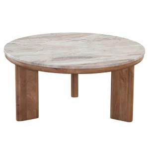 Sidney Brown Marble Top Cocktail Table