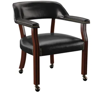 Tournament Arm Chair W/Casters, Black