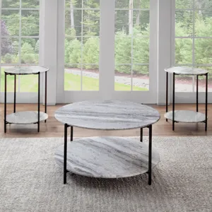 Coleen Sanwar Green Marble Round End Table