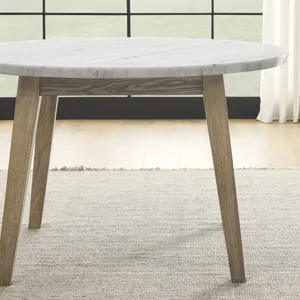 Vida White Marble Top Round Dining Table