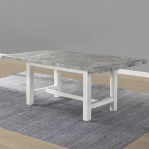 Carrara Canova Gray 10-Piece Marble Top Dining Set