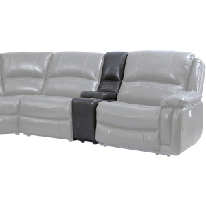 Denver Leather Sectional Wedge, Charcoal