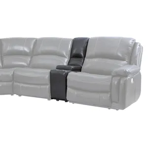 Denver Leather Sectional Wedge, Charcoal