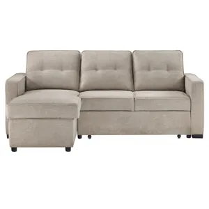NOAH BROWN PULLOUT CHAISE SOFA