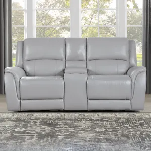 Alexandria Leather Power Reclining Conso Living Room Set