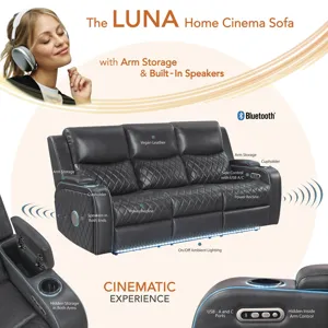 Luna Charcoal Power Sofa