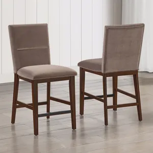 Zen Brown Velvet Counter Chair