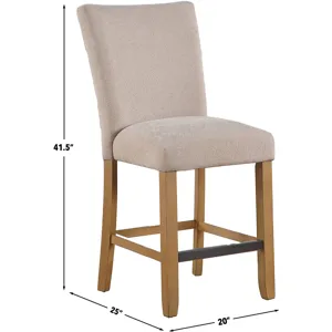 Artemis White Marble 5-Piece Counter Height Dining Set with Beige Chenille Chairs