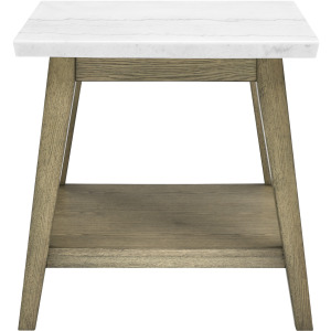 Vida White Marble Top Square End Table