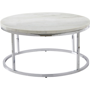 Echo White Marble Top Round Cocktail Table