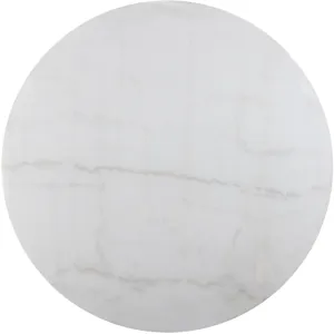 Colvin 52-inch Round White Marble Table, Brown Base