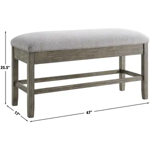 Grayson 6-Piece Marble Top Counter Height Dining Table Set with Gray Chairs and Bench