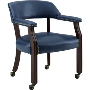 Tournament Navy Arm Chair with Casters