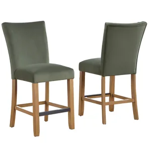 Artemis Chive Green Velvet Counter Chair