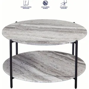 Coleen Green Marble Round Cocktail Table