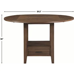 Java Joanna Brown Round Counter Height Dining Table